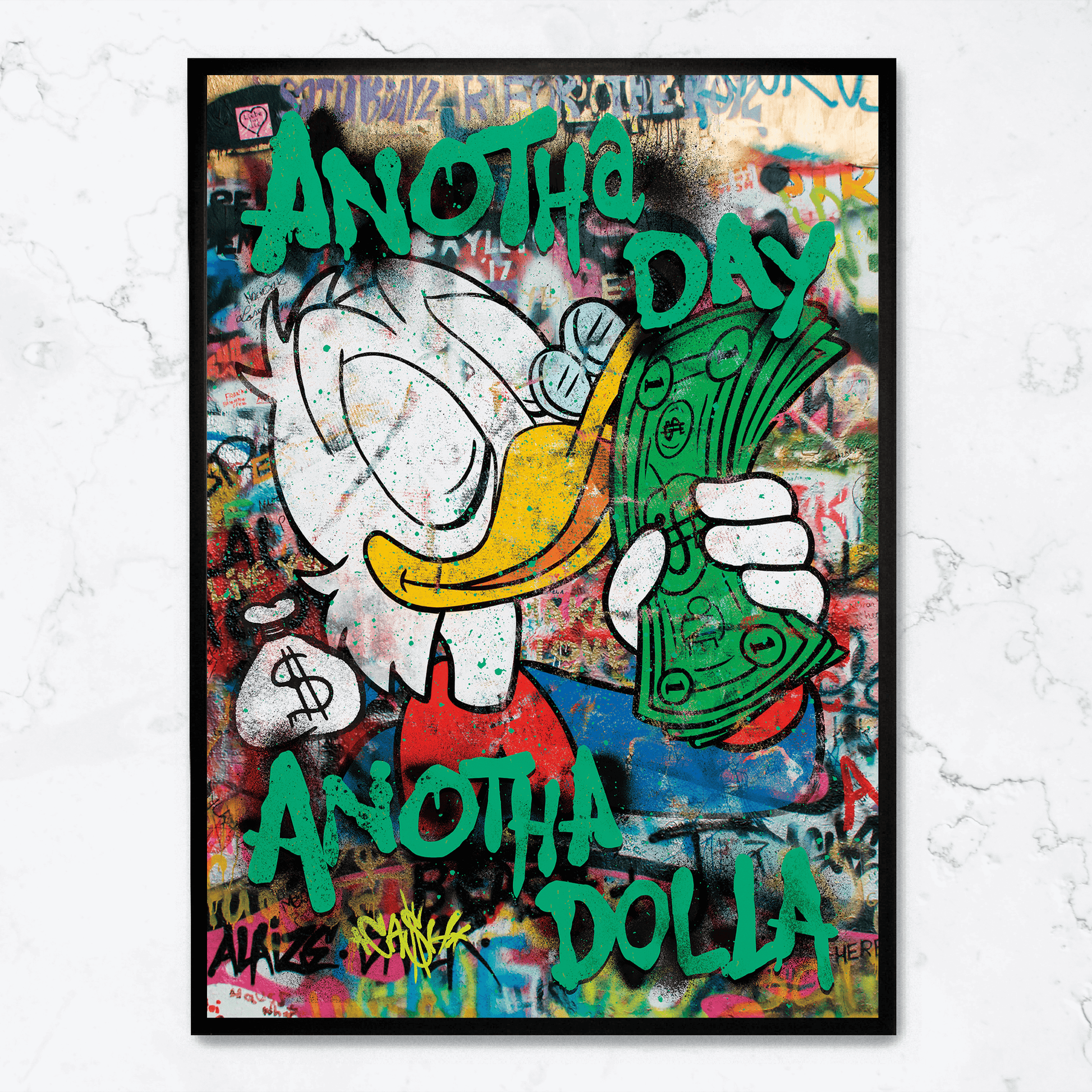 Anotha Day Anotha Dolla | Typografie Poster | Muurdecoratie Motivatie | Zwart Wit Wanddecoratie | Inspirerend Kunstwerk Huis en Kantoor
