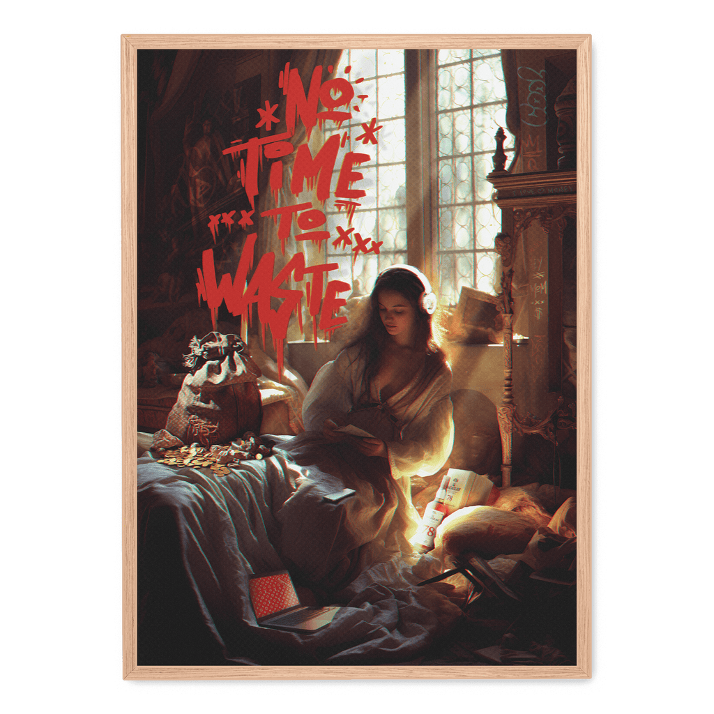 No Time To Waste poster | Inspirerende kunst | Wanddecoratie kantoor & thuis | Muurdecoratie eco-vriendelijk