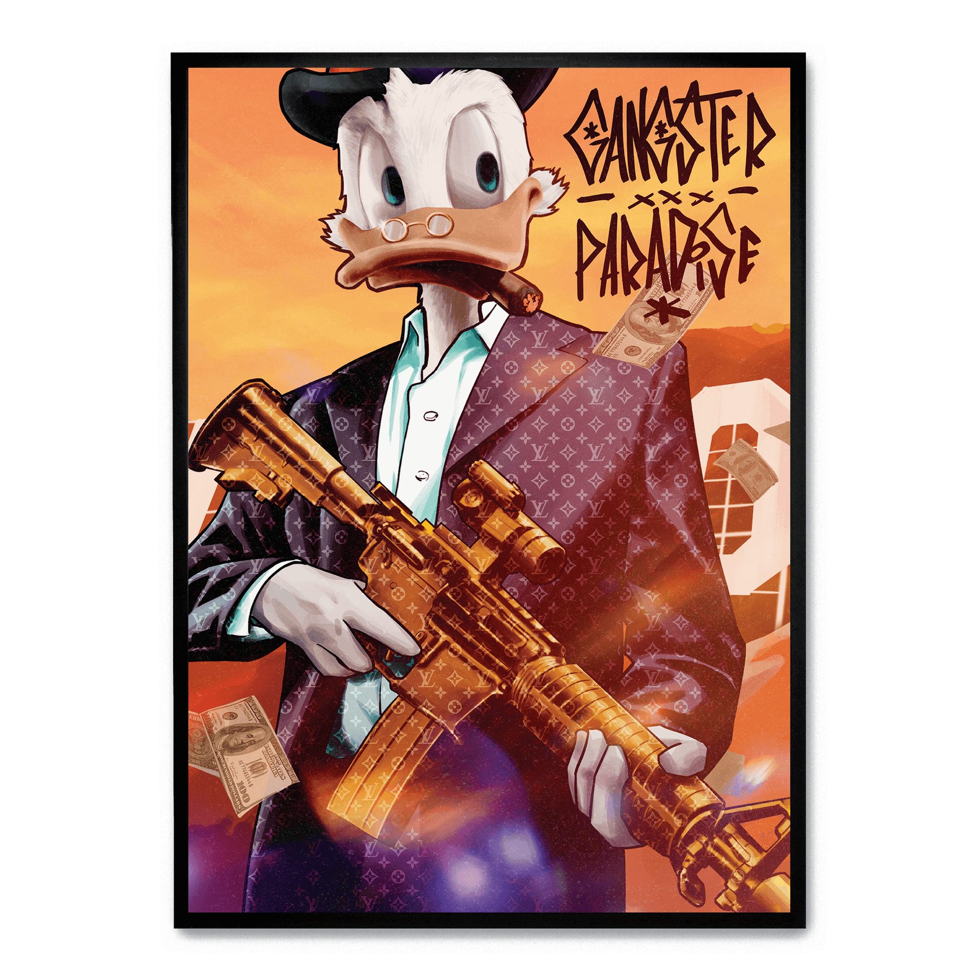 Gangster Paradise | Muurdecoratie | Urban Art Poster | Street Scene Wanddecoratie | Vibrant Print | Home & Office Decor
