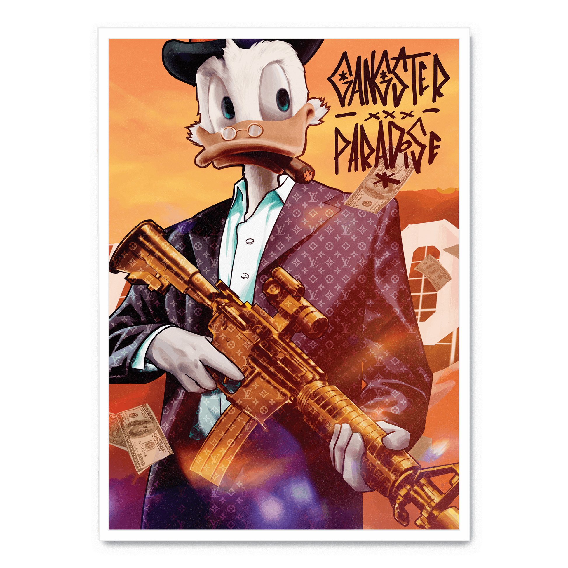 Gangster Paradise | Muurdecoratie | Urban Art Poster | Street Scene Wanddecoratie | Vibrant Print | Home & Office Decor