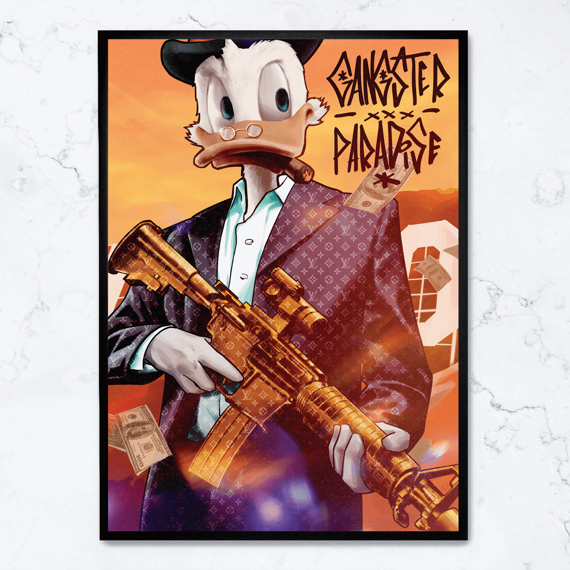 Gangster Paradise | Muurdecoratie | Urban Art Poster | Street Scene Wanddecoratie | Vibrant Print | Home & Office Decor
