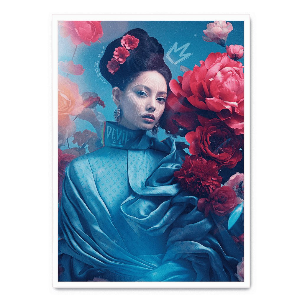 Oriental Blossom | Muurdecoratie met Bloemen | Elegante Wanddecoratie | Natuur Poster | Levendige Kleuren | Huisdecoratie | Slaapkamer en Woonkamer