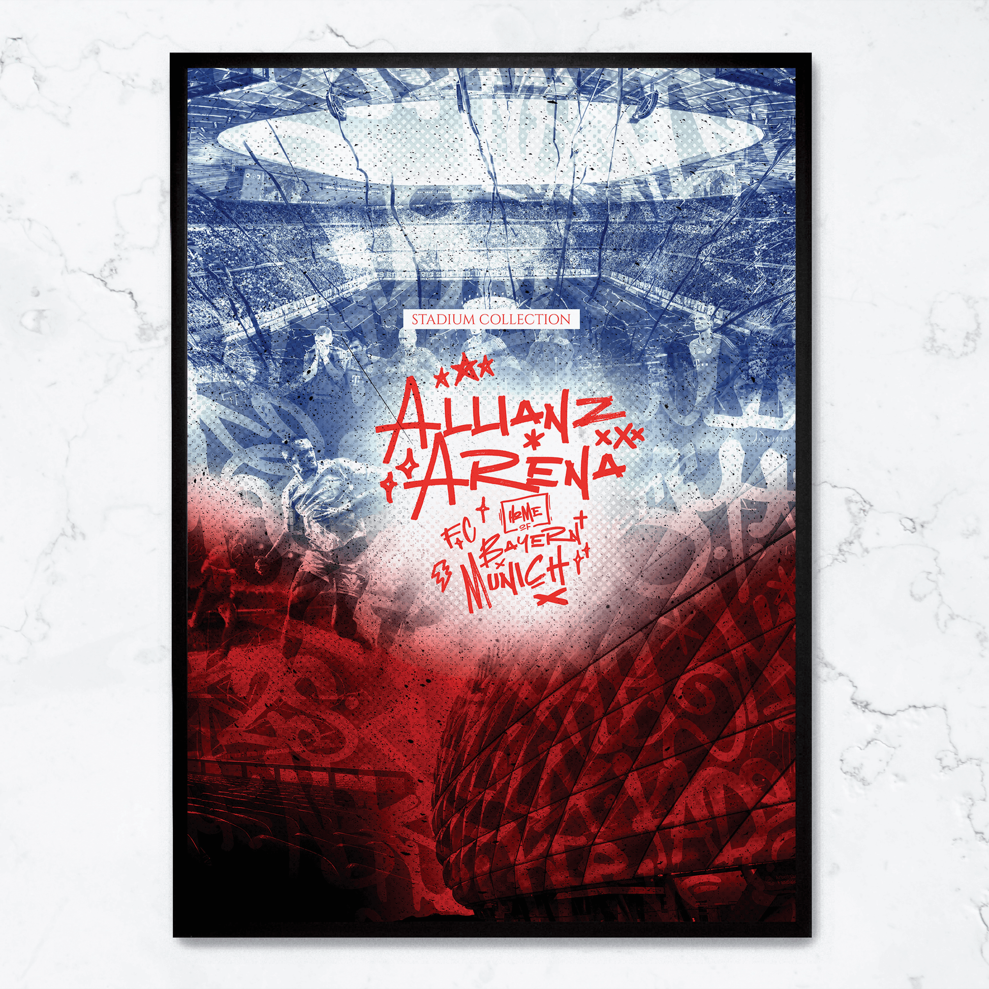 Allianz Arena Poster | Muurdecoratie Stadion | Schilderijen Voetbal | Wanddecoratie Huis en Kantoor