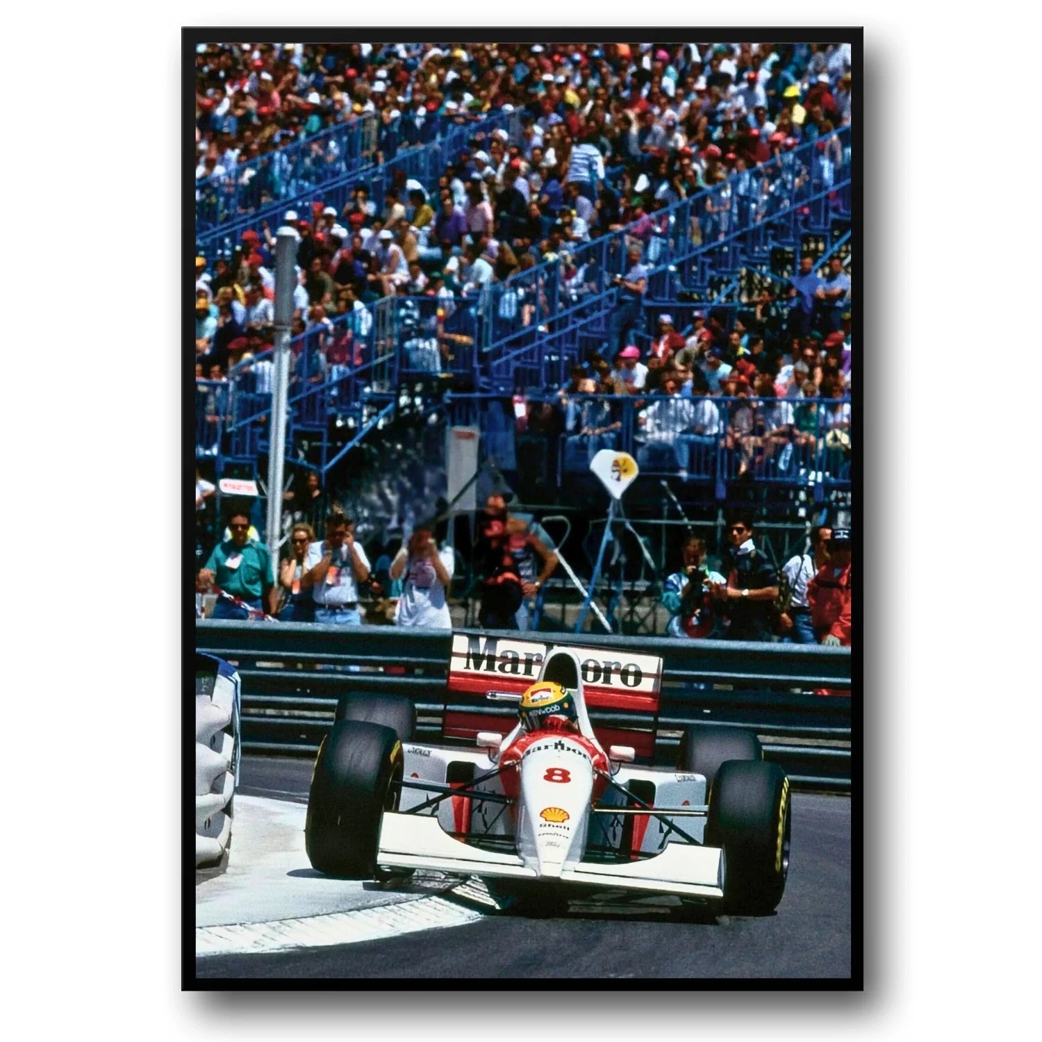 Monaco Formula 1 Poster | Muurdecoratie F1 Grand Prix | Canvas kunst McLaren MP4/4 | Ayrton Senna & Alain Prost 1988 Seizoen | Wanddecoratie Vintage Racing