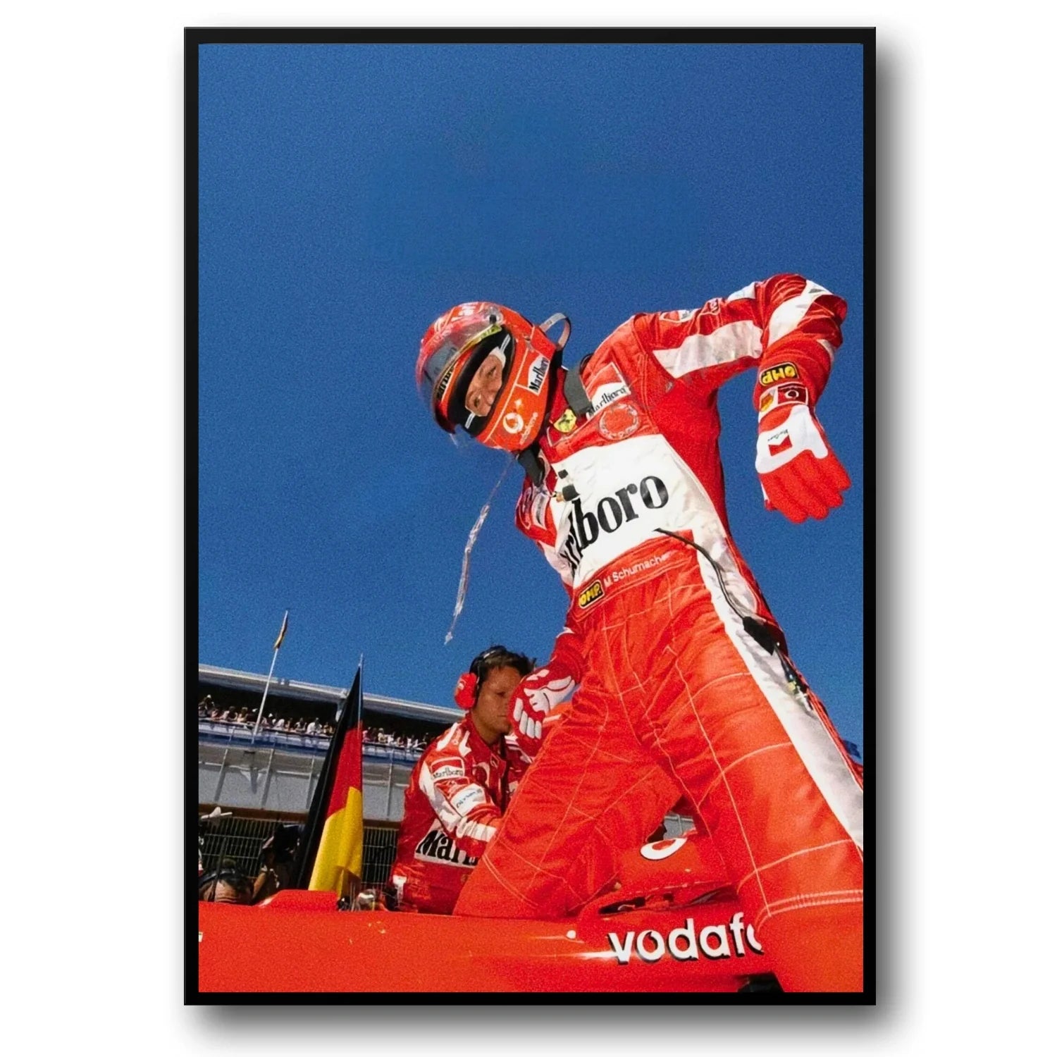 Monaco Formula 1 Poster | Muurdecoratie | Vintage Grand Prix Racing Art | Ferrari F2000 | Vodafone | Michael Schumacher | Wanddecoratie