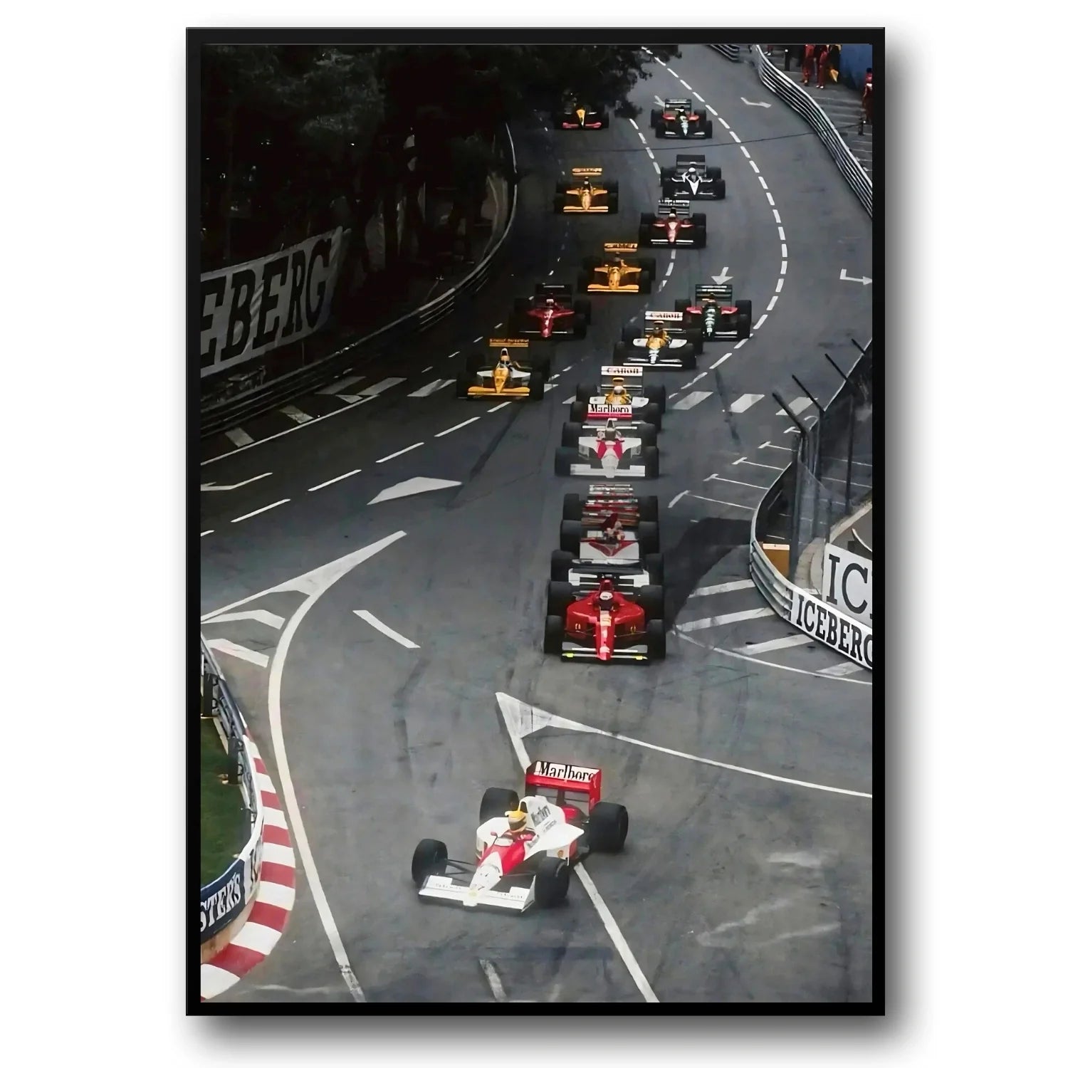 Monaco Formula 1 | Wanddecoratie Vintage Grand Prix | Posters McLaren MP4/7A Ayrton Senna | 1992 GP