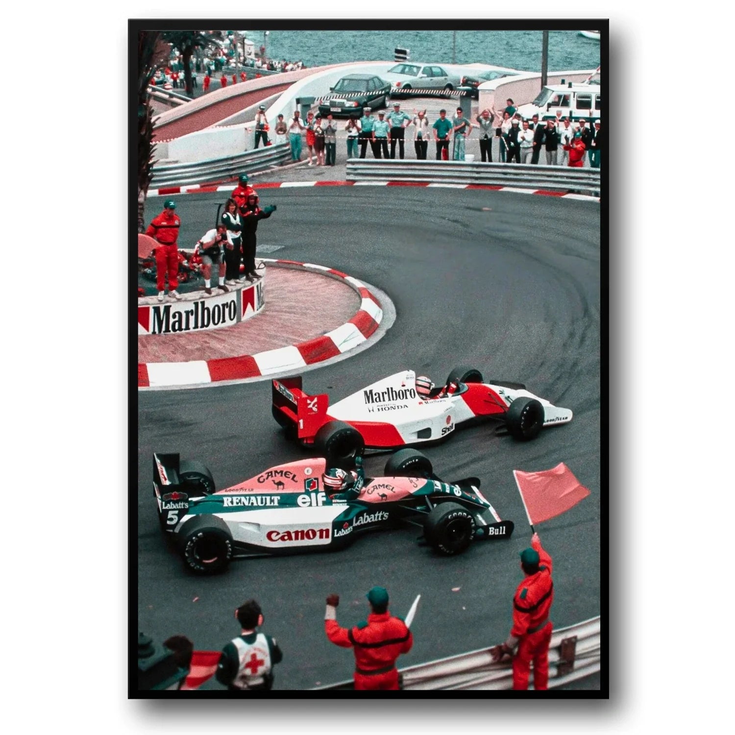 Monaco Formula 1 Poster | Vintage Muurdecoratie | Grand Prix Wanddecoratie | Ayrton Senna en Nigel Mansell Racing