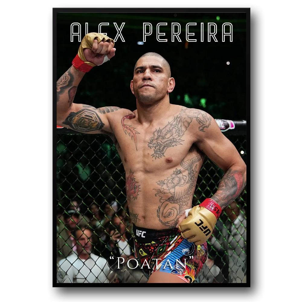 Poatan' MMA Kampioen Muurdecoratie | Alex Pereira | UFC Posters | Wanddecoratie | Canvas Kunst