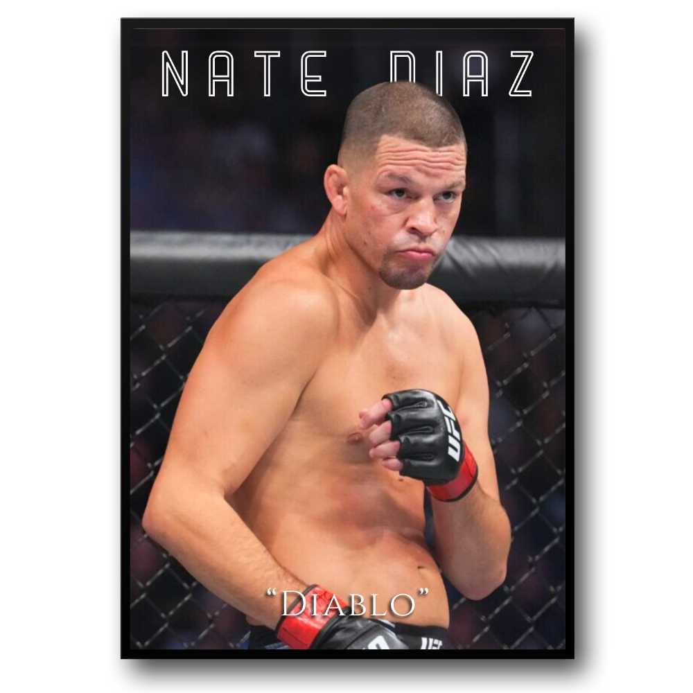 Diablo' Nate Diaz UFC Muurdecoratie | Wanddecoratie | Posters | MMA Fighter Schilderijen | Canvas Kunst