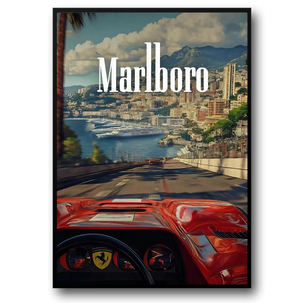 Vintage F1 Poster | Muurdecoratie Monaco Grand Prix | Ferrari 512 TR | Wanddecoratie POV Monte Carlo | Racing Kunst