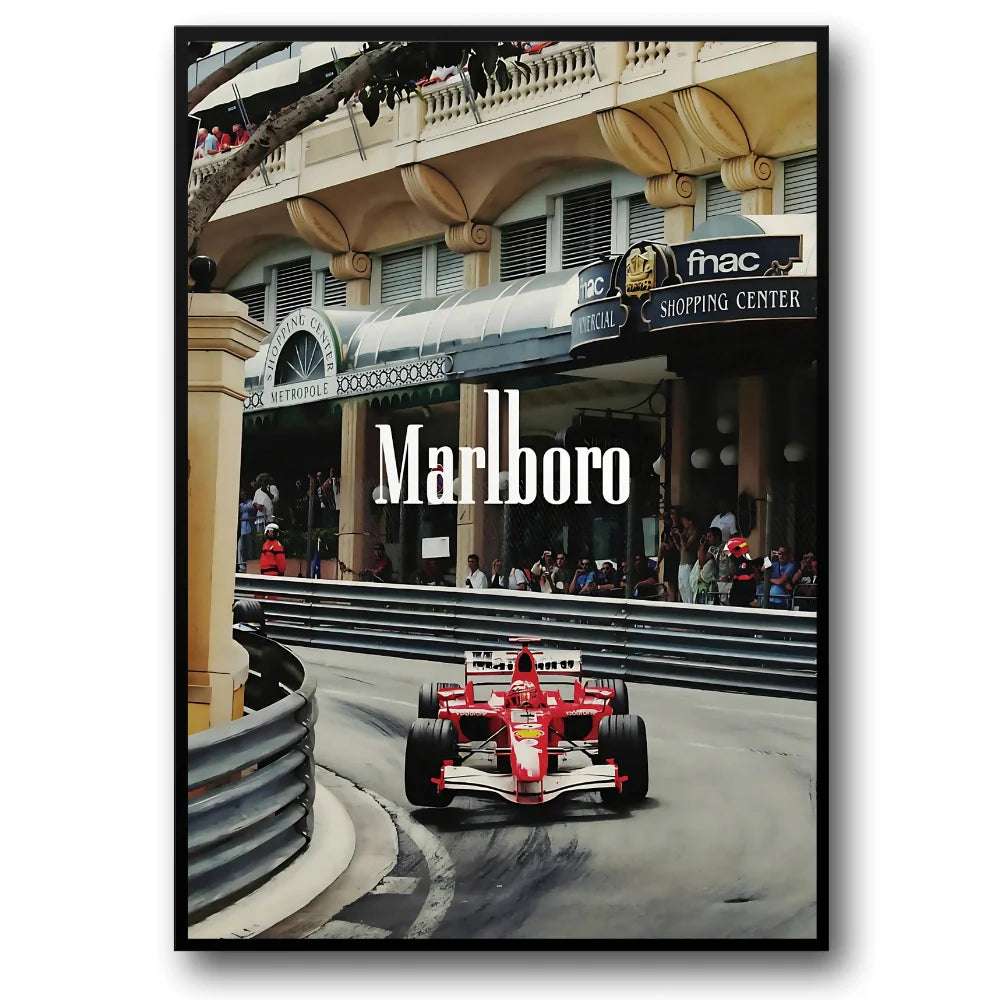 "Monaco Grand Prix | Vintage Formula 1 Poster | Ferrari F2004 | Michael Schumacher | Muurdecoratie"