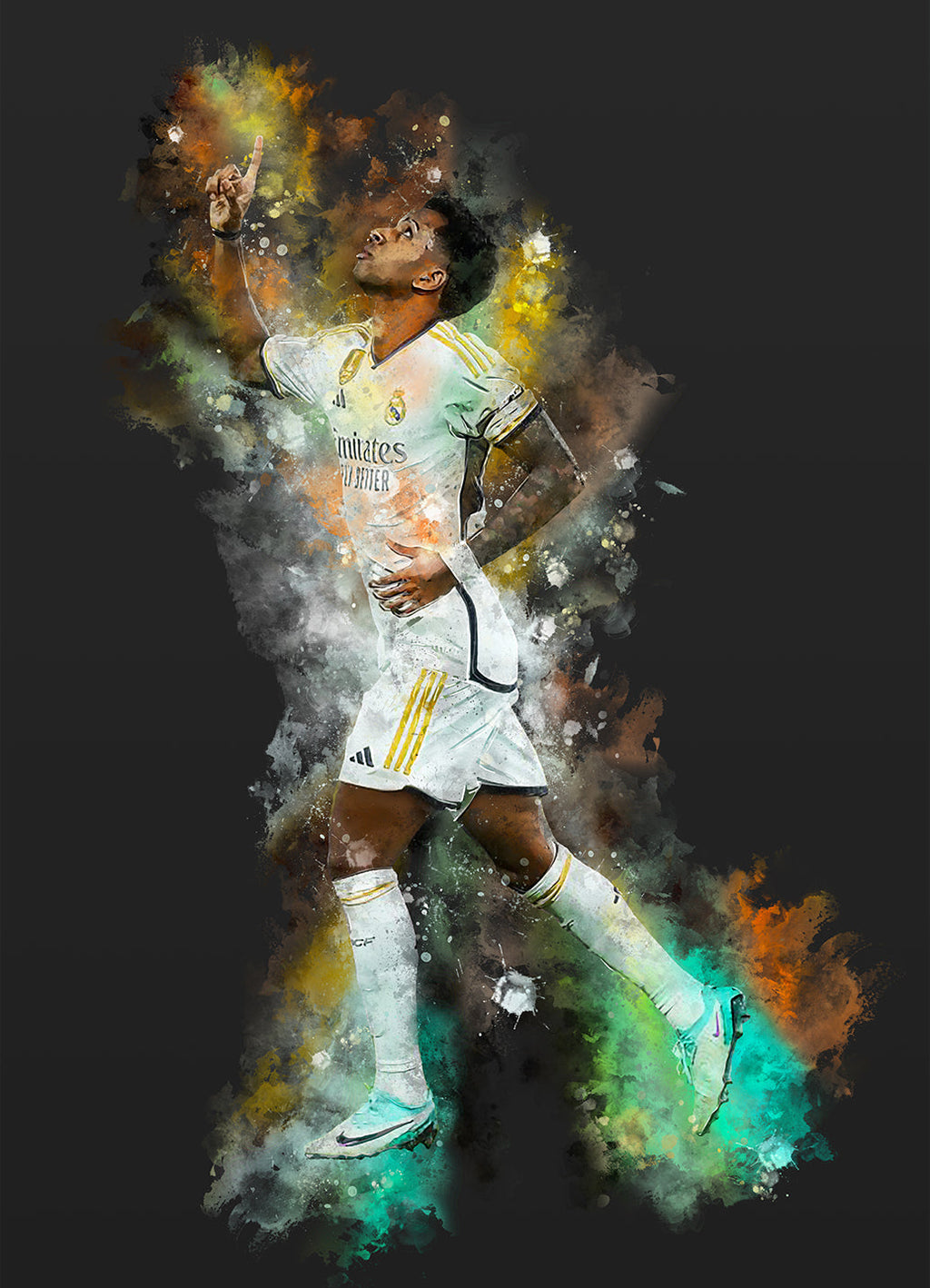 Rodrygo | Voetbalposter | Muurdecoratie | Wanddecoratie | Posters | Sportkunst | Interieurdecoratie