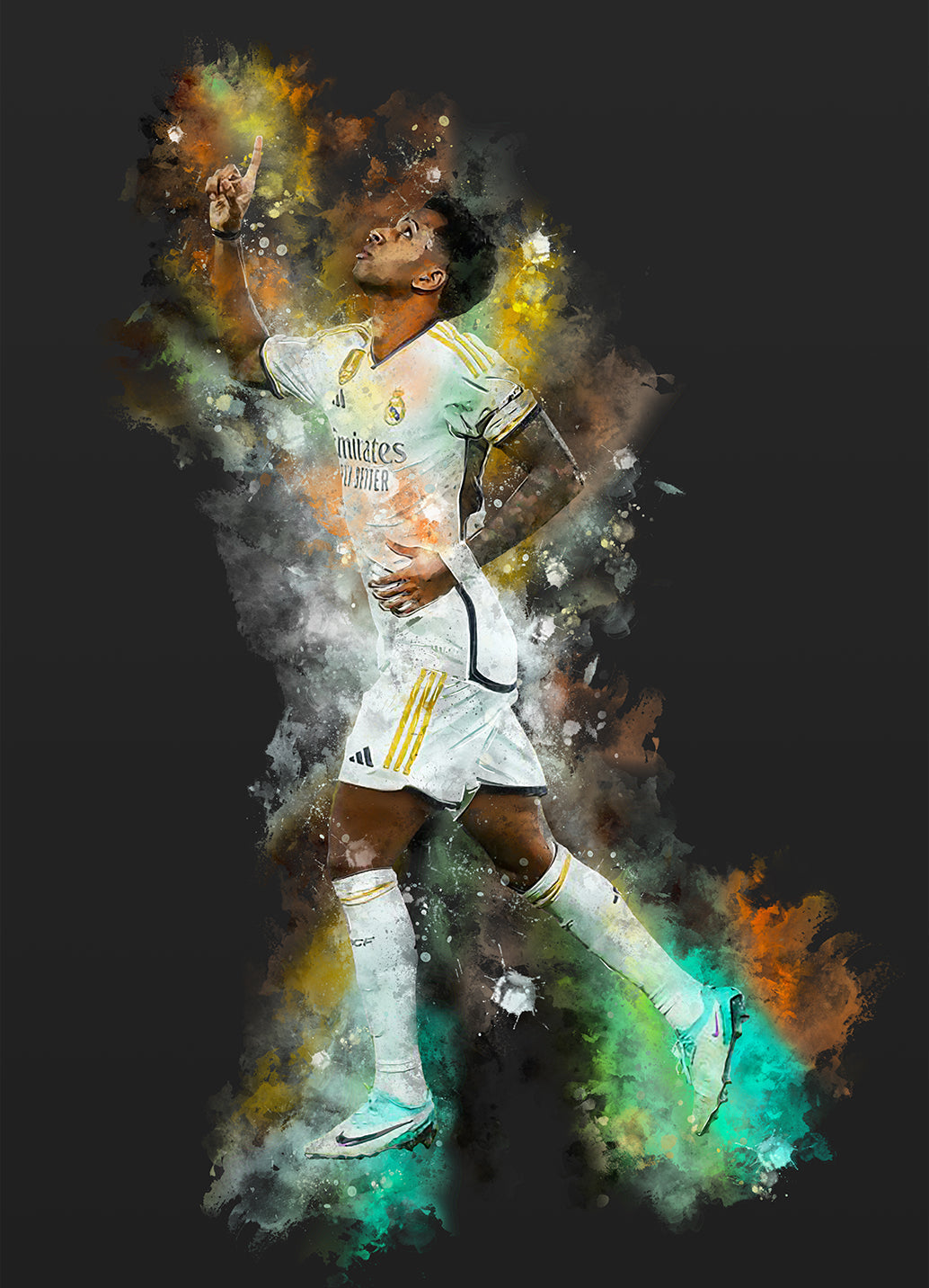 Rodrygo | Voetbalposter | Muurdecoratie | Wanddecoratie | Posters | Sportkunst | Interieurdecoratie