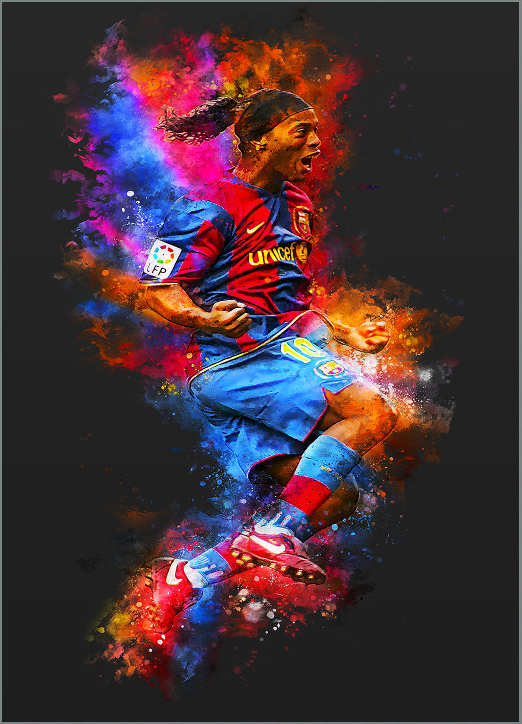 Ronaldinho Voetbal Poster Muurdecoratie | Wanddecoratie Kunst | Posters en Prenten | Sportdecoratie