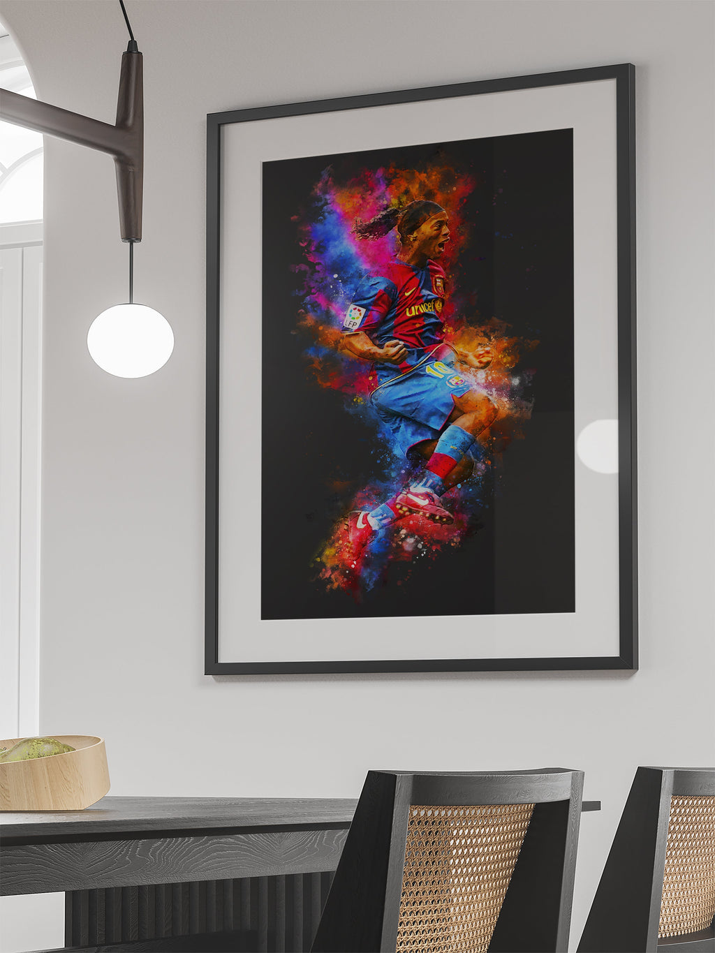 Ronaldinho Voetbal Poster Muurdecoratie | Wanddecoratie Kunst | Posters en Prenten | Sportdecoratie