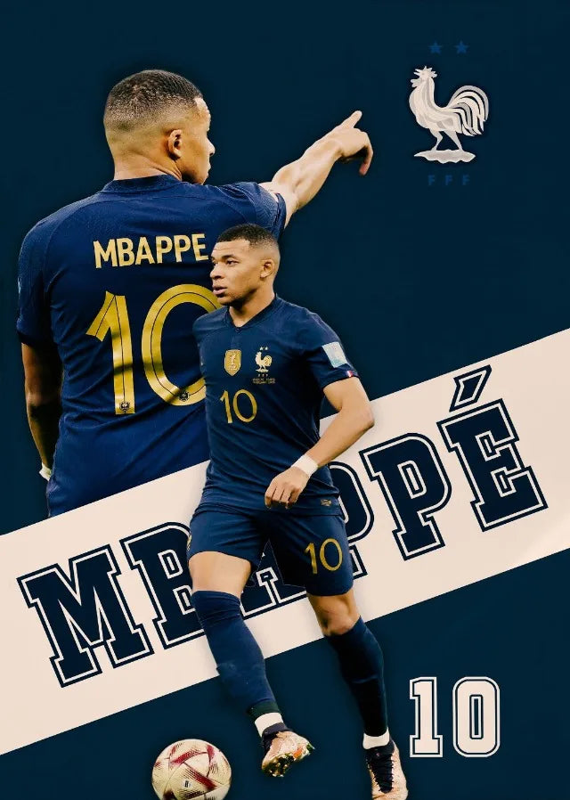 Kylian Mbappe #10 | Celebration Posters | Muurdecoratie | Voetbal Legend Wall Art | Wanddecoratie