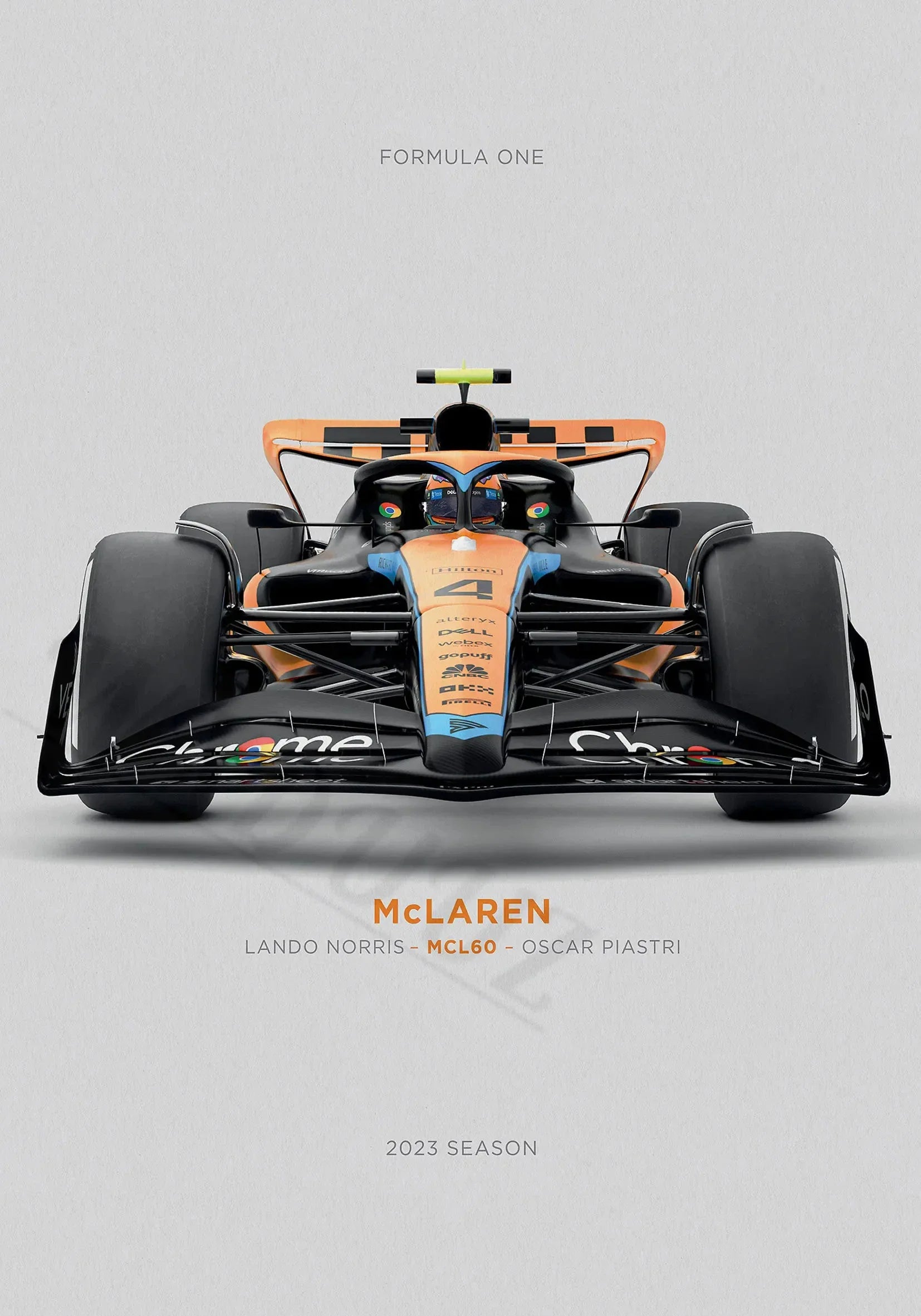McLaren MCL60 Poster | Lando Norris & Oscar Piastri | Formule 1 | Motorsport Wanddecoratie | Muurdecoratie