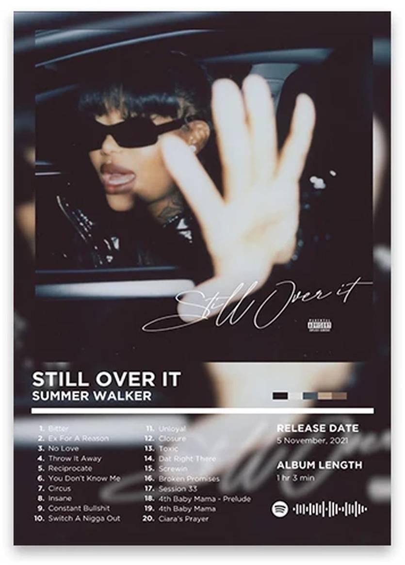 Summer Walker | Wanddecoratie | Iconic Rhyme Legends Collectie | Still Over It Album Art | Muurdecoratie | Hip Hop Kunst