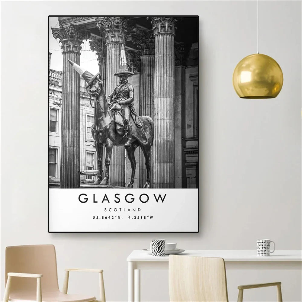 Wellington Statue Poster | Glasgow Landmark | Schotland Architectuur Inspiratie | Muurdecoratie Wanddecoratie