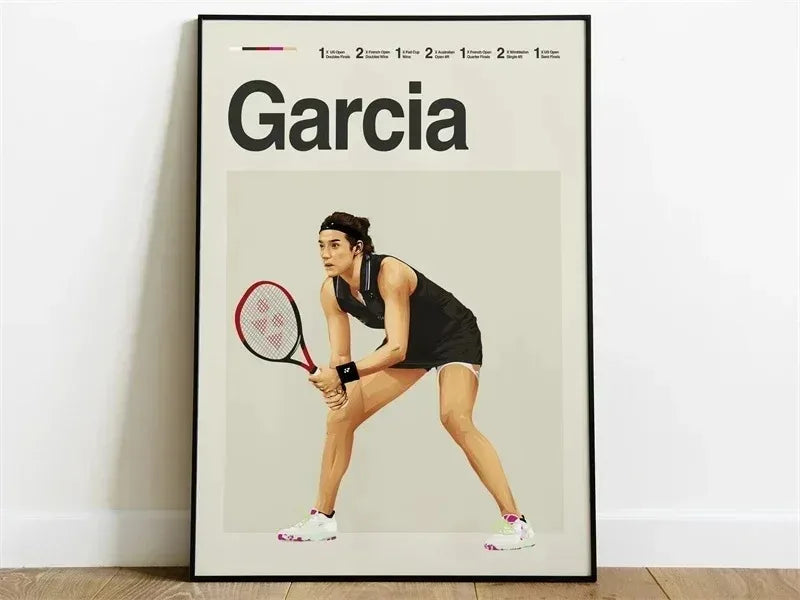 Caroline Garcia | Legends Of Tennis Poster | Moderne Muurdecoratie | Wanddecoratie Kunst | Posters