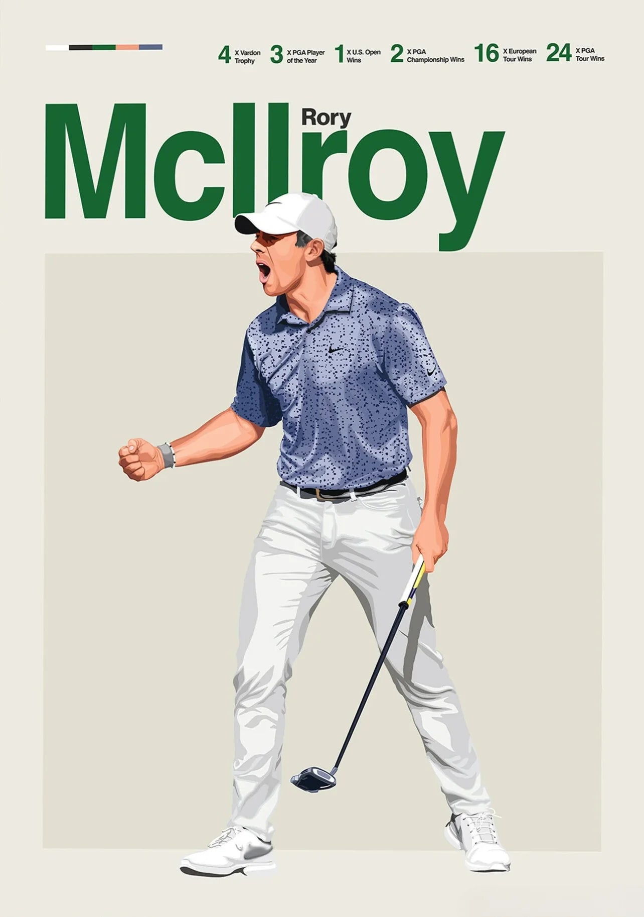Rory McIlroy | Golf Legend Tribute | Muurdecoratie | Wanddecoratie | Posters | Kunst | Beroemde Spelers Kunstwerk
