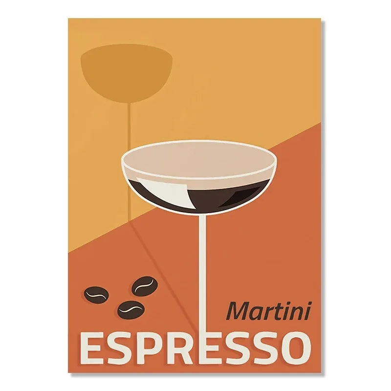 Martini Espresso | Iconische Muurdecoratie | Artistieke Wanddecoratie Poster | Stijlen en Tijdperken