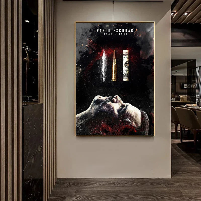 Pablo Escobar | Netflix Narcos | Muurdecoratie Poster | Woonkamer Wanddecoratie | Inspirerende Kunst voor Fans