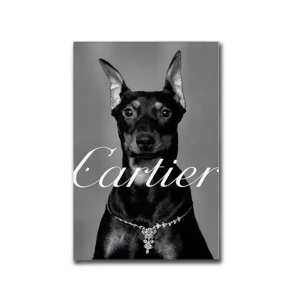 Pinscher Photoshoot | Cartier Poster | Muurdecoratie | Skylines Tribute | Parisian Shopping Art Decor
