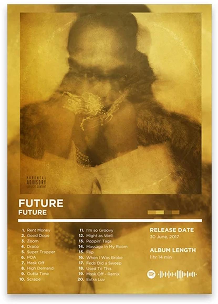 Future | Iconic Rhyme Legends Poster | Muurdecoratie Rap | Hip Hop Album Wanddecoratie | Schilderijen en Posters