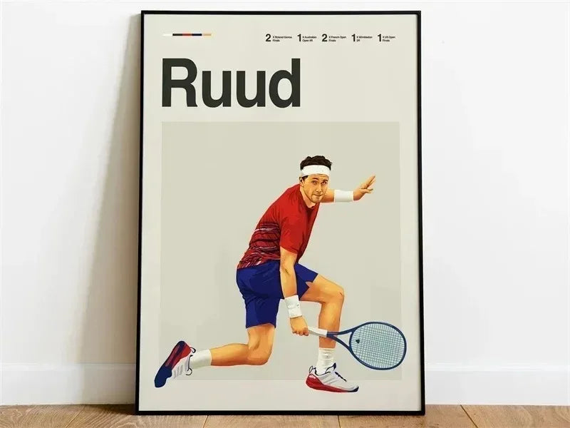 Casper Ruud Poster | Tennis Legend | Sportieve Wanddecoratie | Muurdecoratie Posters | Modern Kunst