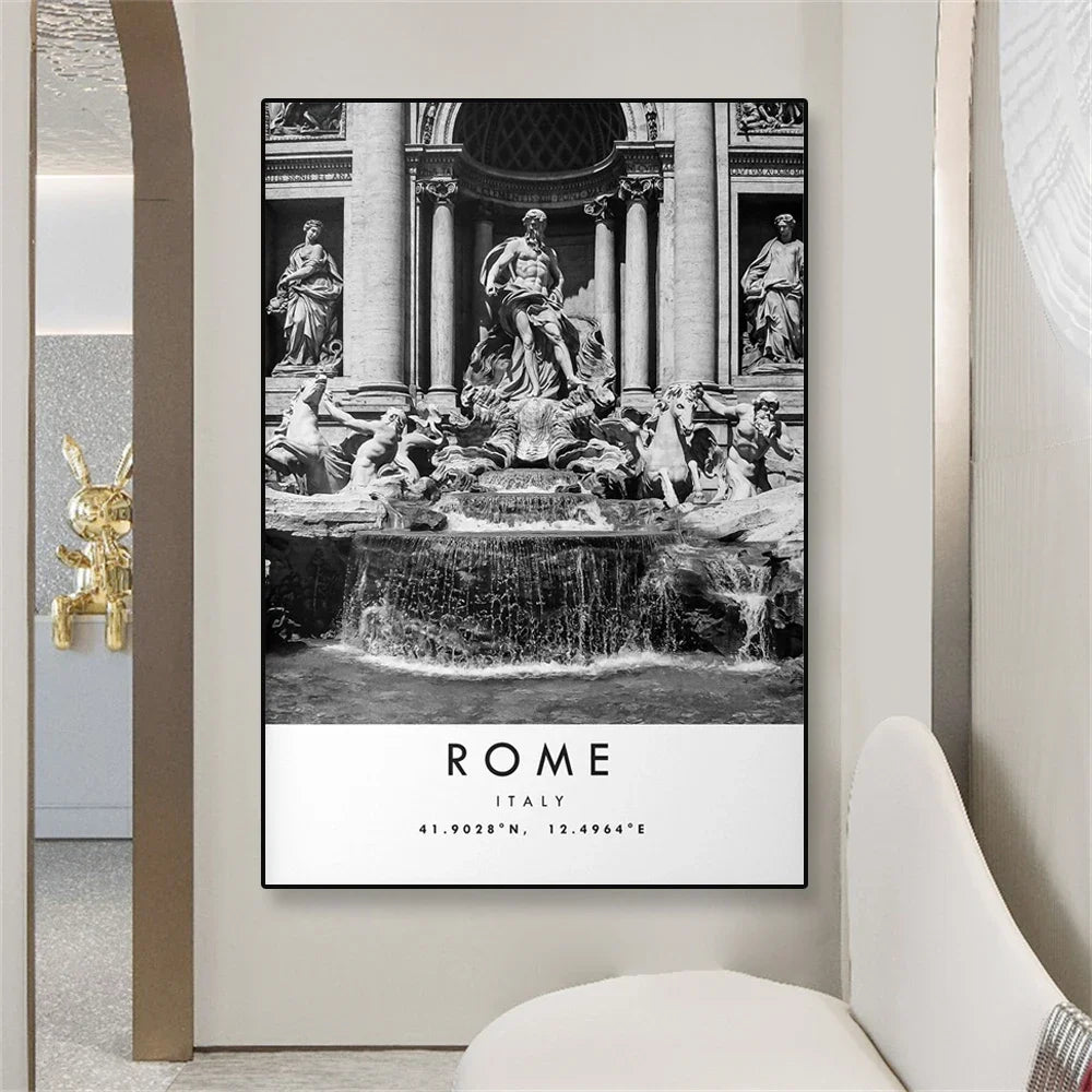 Trevi Fountain Poster | Muurdecoratie Rome | Italiaanse Wanddecoratie | Kunst voor Thuis | Posters