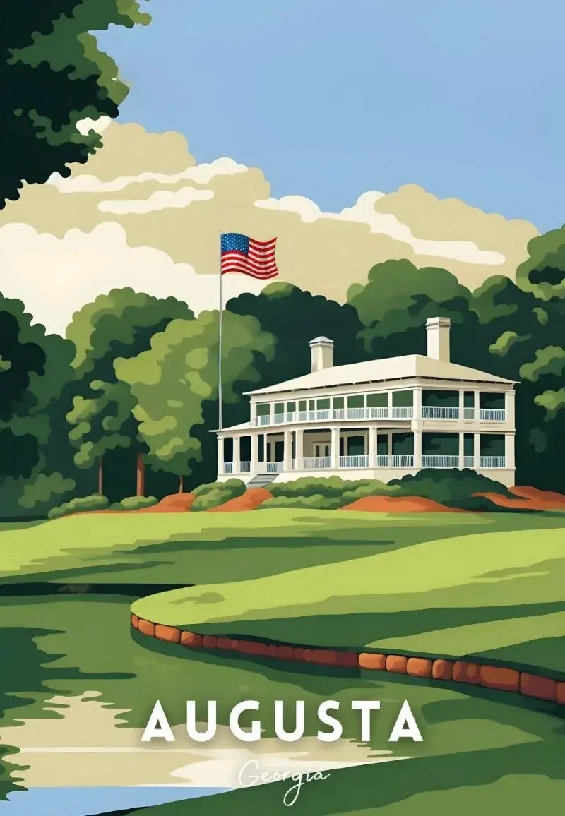 A Tribute To The World's Greatest Golf Courses | Muurdecoratie | Wanddecoratie | Posters | Georgia | Clubhouse Augusta