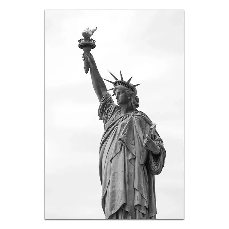 Statue of Liberty | Zwart-wit fotografie muurdecoratie | Posters voor moderne interieurs | Wanddecoratie