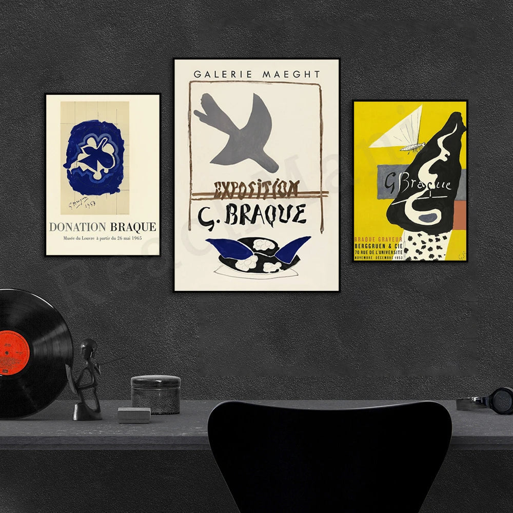 Graveur 1953 Georges Braque | Franse Vintage Muurdecoratie | Artistiek Meesterwerk Poster | Wanddecoratie