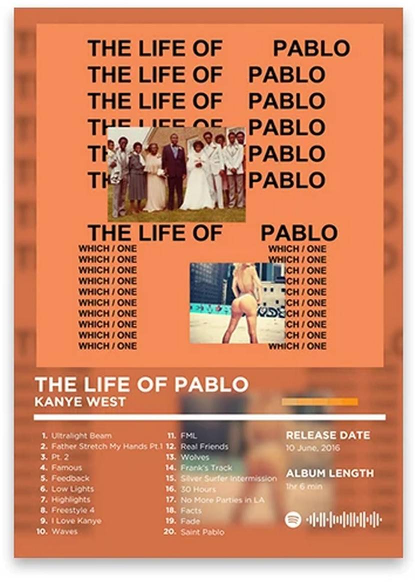 The Life of Pablo | Kanye West Poster | Hip Hop Album Cover | Muurdecoratie Wanddecoratie Musik Kunst