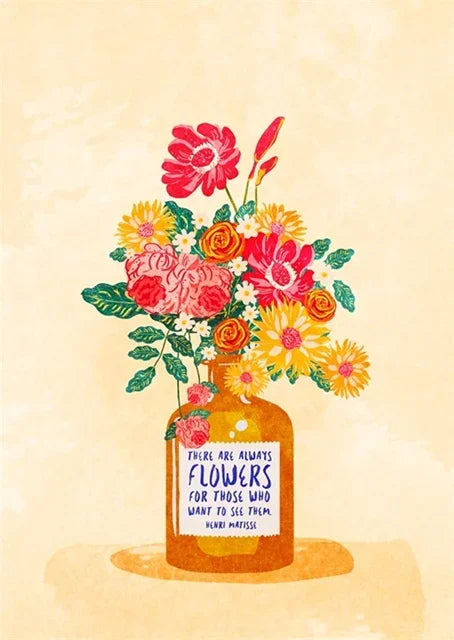 Henri Matisse Quote Poster | Bloemmotief Muurdecoratie | Inspirerende Wanddecoratie | Kunst Posters