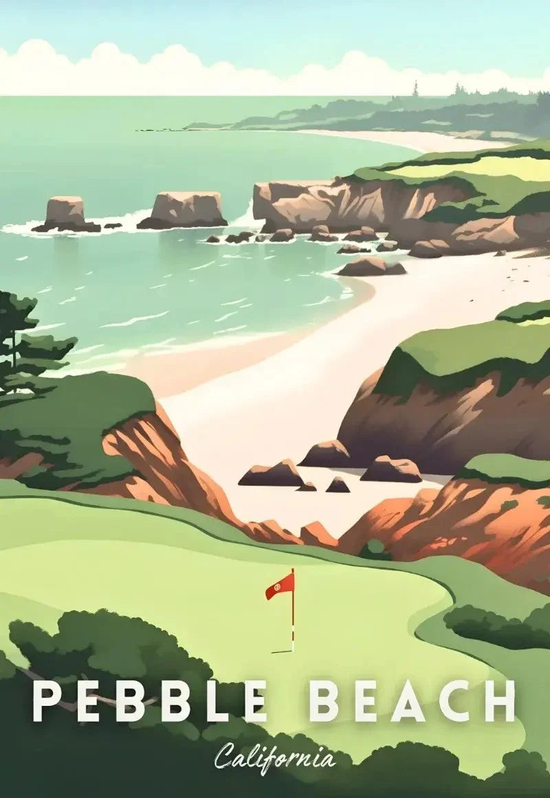 Pebble Beach | A Tribute To The World's Greatest Golf Courses | Muurdecoratie | Wanddecoratie | Posters