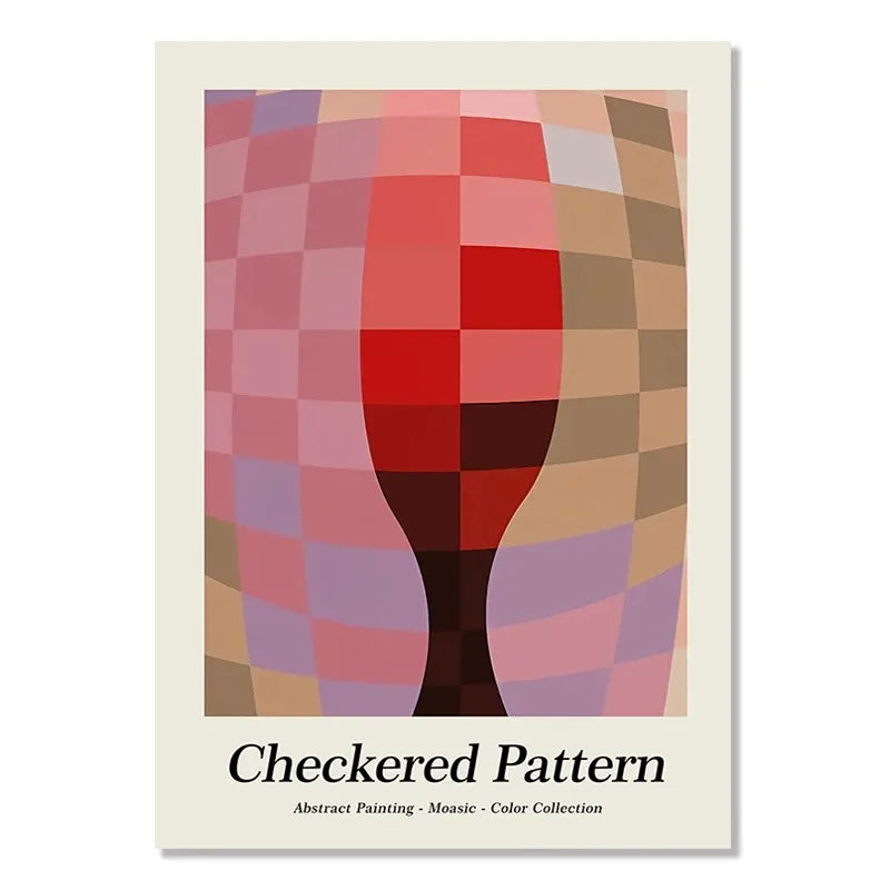 Checkered Pattern | Posters | Hidden Glass Muurdecoratie | Iconische Kunstcollectie | Artistieke Wanddecoratie