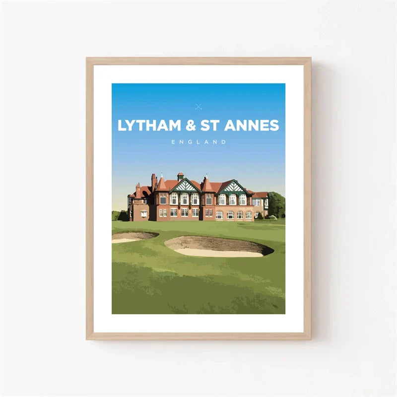 Lytham & St. Annes Poster | Muurdecoratie | Wanddecoratie | Engeland Golfbaan | Kunstprints | Art Decor