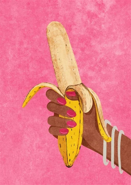 Peeling Banana Poster | Speelse Muurdecoratie | Whimsische Keuken Kunst | Huisdecoratie Posters