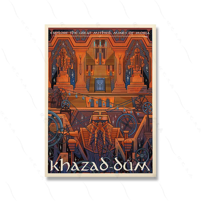 Khazad-dum Poster | Vintage Mijndecoratie | Fantasy Muurdecoratie | Wanddecoratie Dwergenstad Liefhebbers