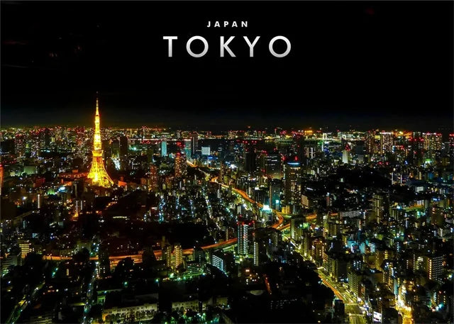 Tokyo Tower Night View | Japanse Architectuur Posters | Wanddecoratie | Muurdecoratie | Canvas Kunst | Moderne Urban Landschappen | Stedelijke Lichten en Skyline