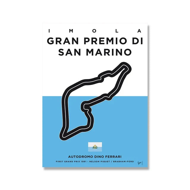 Circuit Monaco | Muurdecoratie | Wanddecoratie | Posters | Schilderijen | Canvas Kunst | Formule 1 Race Track Prints