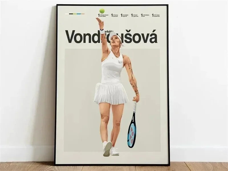Legends of Tennis Poster | Muurdecoratie Tennis Art | Markta Vondrouov Design | Wanddecoratie Sport Thema