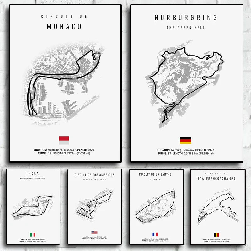 Circuit De La Sarthe Poster | Motorsport Muurdecoratie | Formule 1 Wanddecoratie | Racing Kunst Print