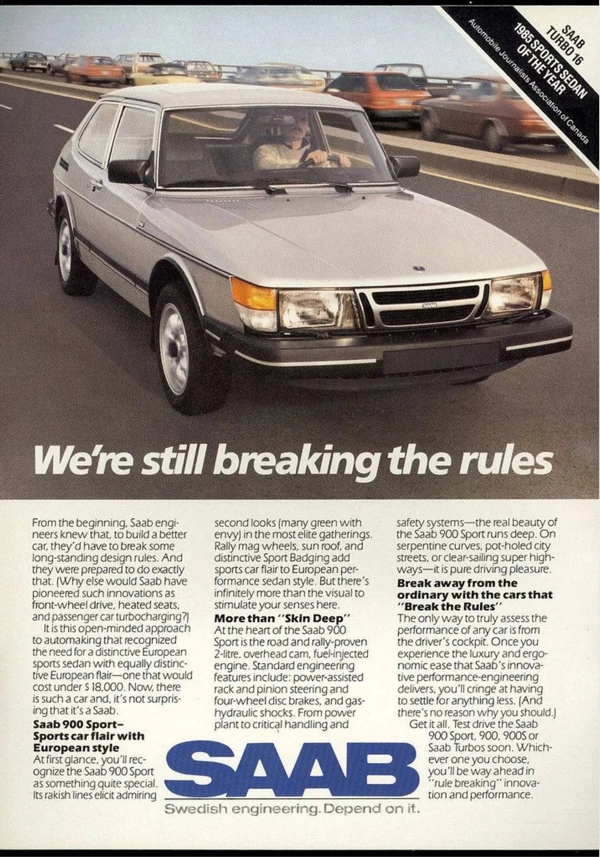 Breaking The Rules with Saab 900 Sport posters | Vintage Saab Posters | Muurdecoratie | Wanddecoratie