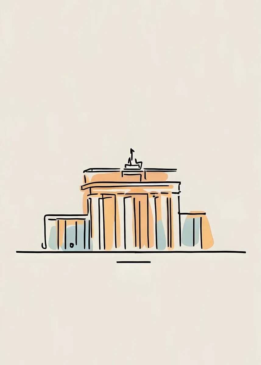 Acropolis Muurdecoratie | Minimalistisch Wanddecoratie | Eenvoudige Griekse Posters | Moderne Kunst