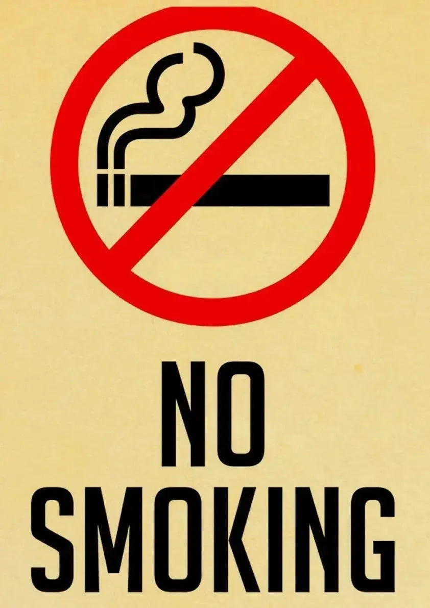 No Smoking Sign Poster | Retro Muurdecoratie | Wanddecoratie | Posters Kunst | Rustieke Stijl Decoratie