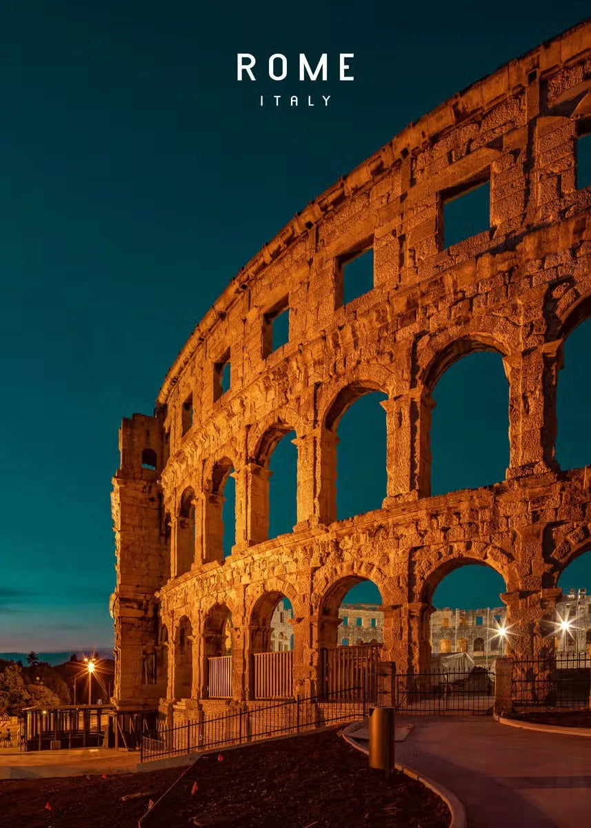 Pula Arena Poster | Rome Muurdecoratie | Italië Kunstwerk | Wanddecoratie | Iconische Posters Historie