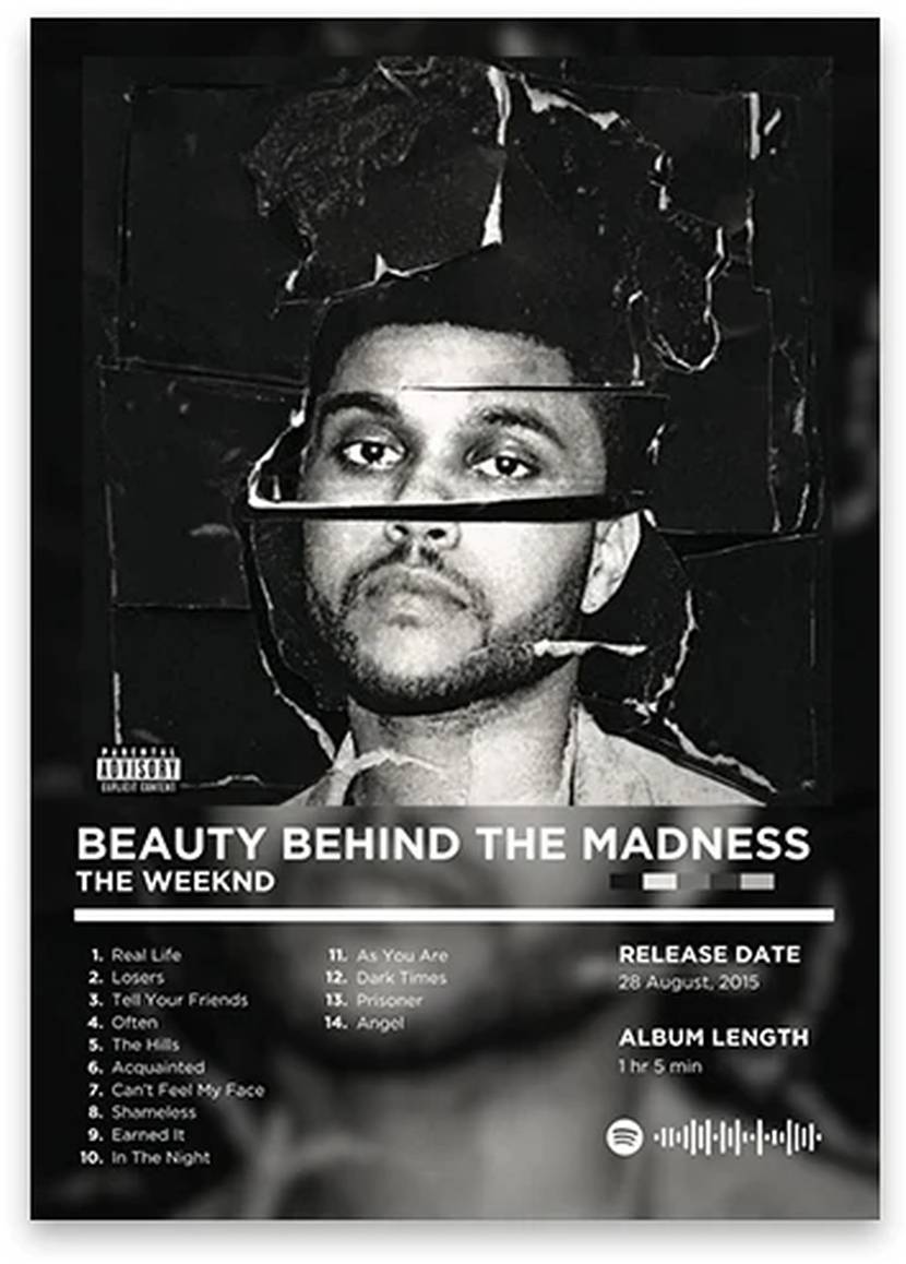 The Weeknd | Beauty Behind the Madness | Iconische Muurdecoratie | Hip Hop Kunstposter | Wanddecoratie
